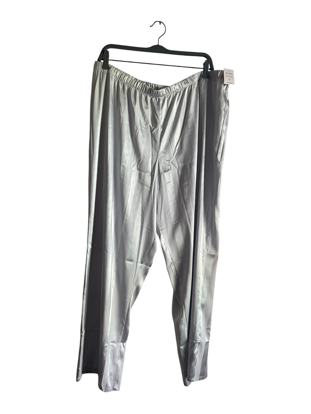 Lilac & London Size XXL  Silver Satin Pajama Pants with Elastic Waist